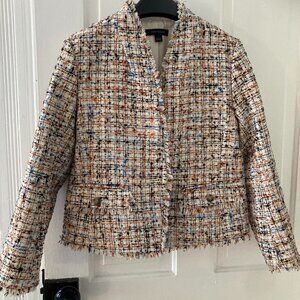 Ann Taylor multicolored tweed blazer jacket size 0